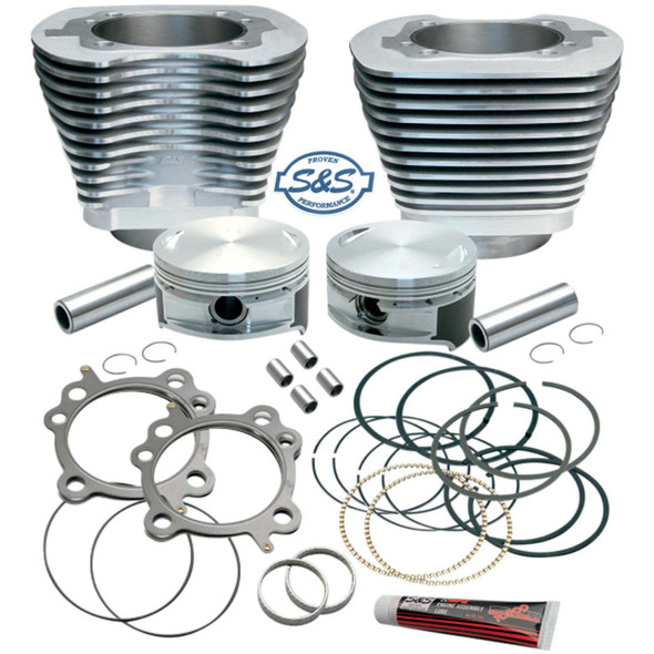 S&S Cycle - Silver Powdercoat 3.875" Cylinder/Piston Kit fits S&S 106" Stroker Only (10.5:1 Compression) (88" Motor Only)