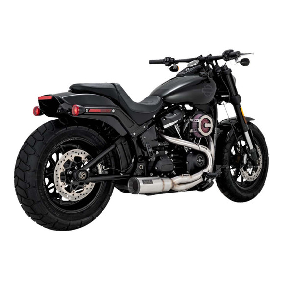 Vance & Hines - Brushed Stainless Steel 2-Into-1 Short Hi-Output Exhaust System fits '18 Up M8 Softail Models