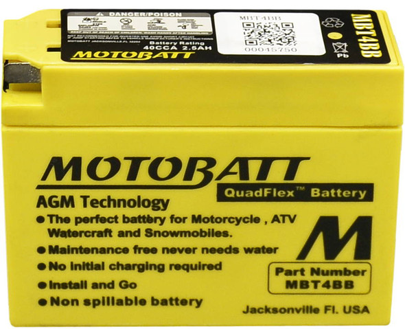 Motobatt - MBT4BB - Battery Mbt4Bb Sealed Factory Activated
