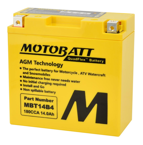 Motobatt - MBT14B4 - Battery Mbt14B4 Sealed Factory Activated