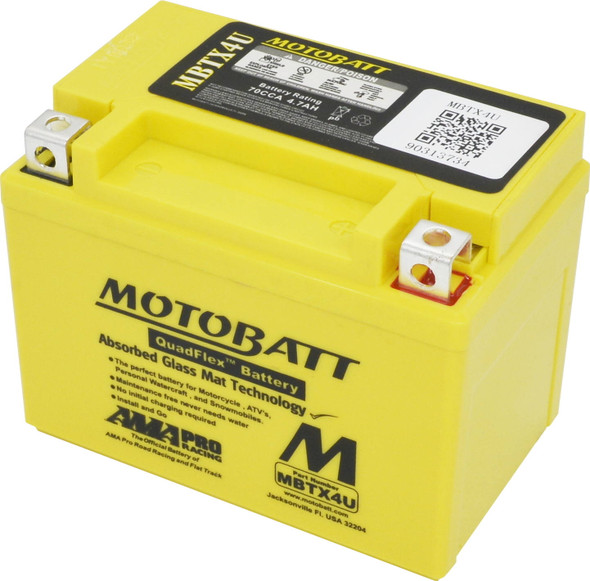 Motobatt - MBTX4U - Battery Mbtx4U Sealed Factory Activated