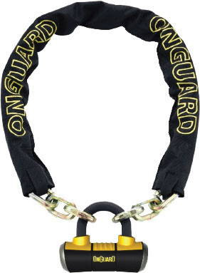 Onguard - 45008019L - Mastiff 8019L Chain With Boxer U-Lock Blk/Yel 6 Ft