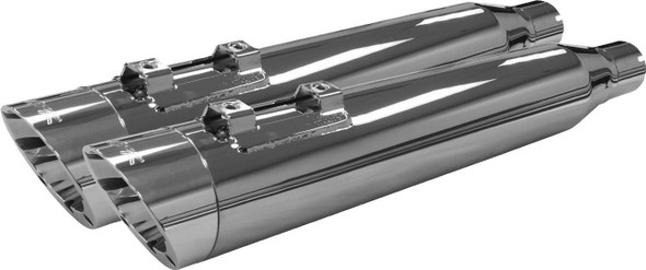 Tbr - 005-4560499D-PS - Comp-S Slip-On M8 Flh/Flt Chrome W/Polished Slash Endcap