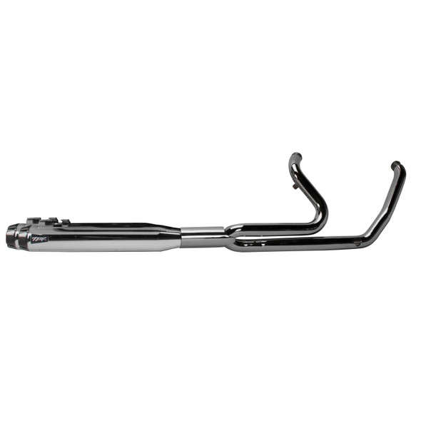 Two Brothers Racing - Chrome Comp-S Full Length 2-In-1 Exhaust W/ Ghost Pipe and Black Carbon Fiber End Caps fits '17-'23 Touring Models