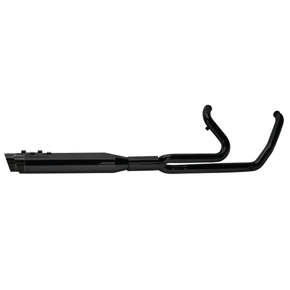 Two Brothers Exhaust Two Brothers Racing - Black Comp-S Full Length 2-In-1 Exhaust W/ Ghost Pipe and Black Slash End Caps fits '17-'23 Touring Models 