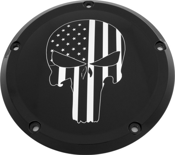 Custom Engraving - PATR22-46BG - 7 M8 Flt/Flh Derby Cover Punisher Black