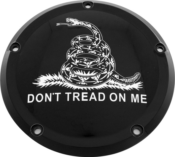 Custom Engraving - PATR08-46BG - 7 M8 Flt/Flh Derby Cover Don'T Tread Black