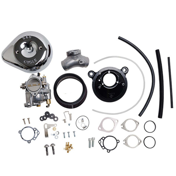 S&S Cycle - Chrome Super E Carburetor & Stealth Air Cleaner Kit fits '84-'99 Big Twin Models