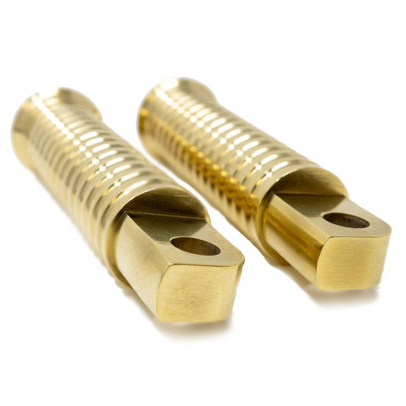 Motorcycle Supply Co. - Ribbed Brass Harley Footpegs