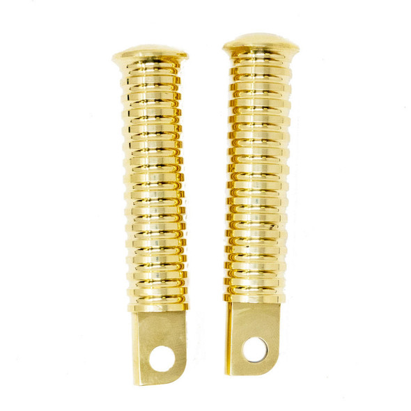  Motorcycle Supply Co. - Ribbed Brass Harley Footpegs 