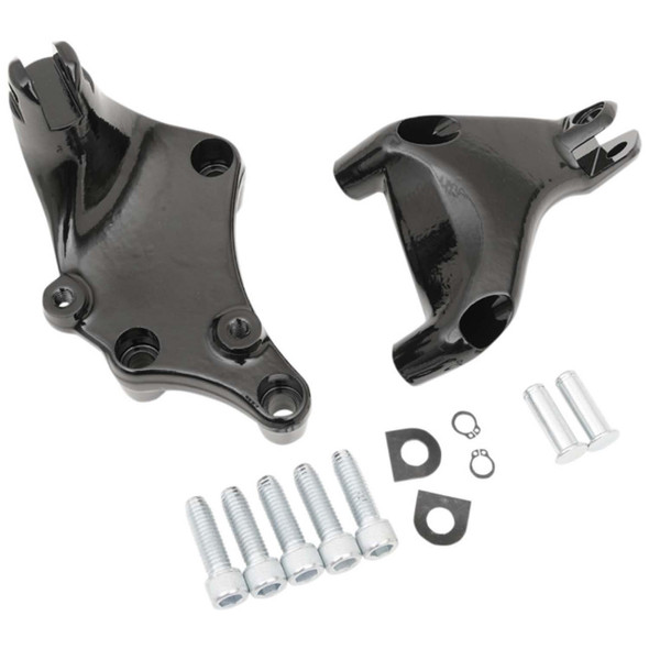 Drag Specialties - Black Passenger Footpeg Mount Kit fits '14-'22 XL Models (Repl. OEM #50500270)