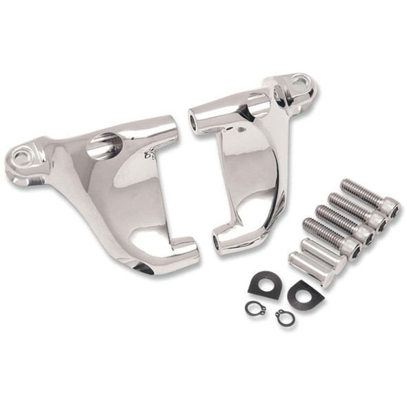 Drag Specialties - Chrome Passenger Footpeg Mount Kit fits '04-'13 XL Models (Repl. OEM #49322-04)