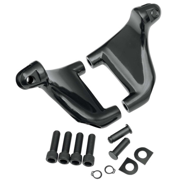 Drag Specialties - Black Passenger Footpeg Mount Kit fits '04-'13 XL Models (Repl. OEM #50203-04)