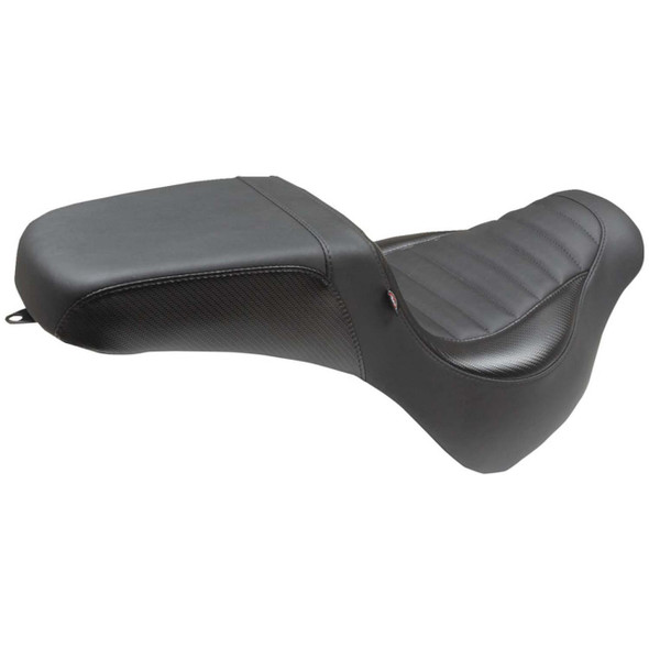 Mustang Seats Mustang - Black Tuck-n'-Roll Squareback Two-Up Seat fits '18-'23 Fat Bob Models 