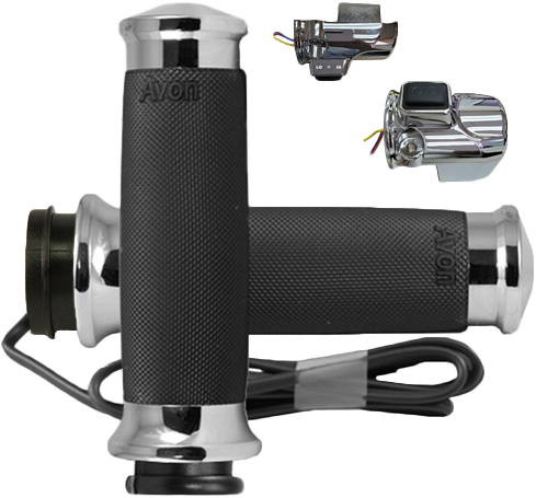 Avon - CC-85-CH-F24-HT - Custom Contour Heated Chrome Twist Grip