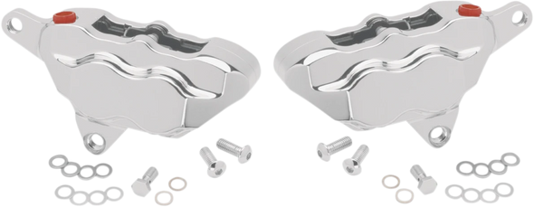Hawg Halters Inc - FKDDCC550 - 4 Pist Front Dual Caliper Kit Chrome 84-99 W/ 11.5" Rotor
