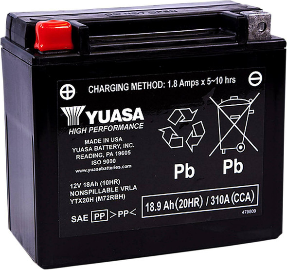 Yuasa - YUAM72RBH - Battery Ytx20H Sealed Factory Activated