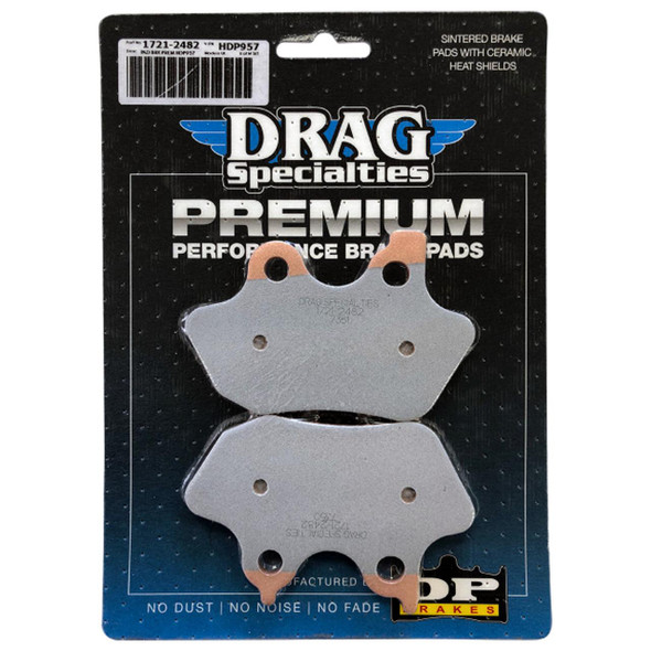 Drag Specialties - Premium Sintered Metal Brake Pads fits All '05-'07 Big Twin (Exc. FLSTS/FXSTS) & '05 V-Rod Models (Repl. OEM# 44082-00C)