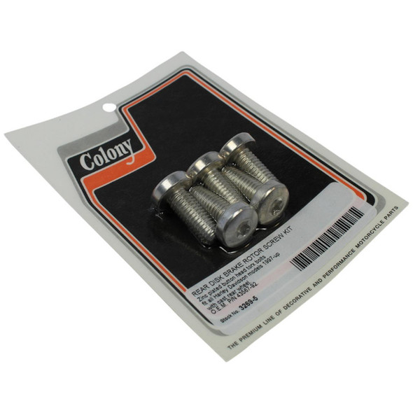 Colony - Rear Disc Brake Rotor Screw Kit fits '97-'20 HD Models W/ Cast Rear Wheels (Repl. OEM #43587-92)
