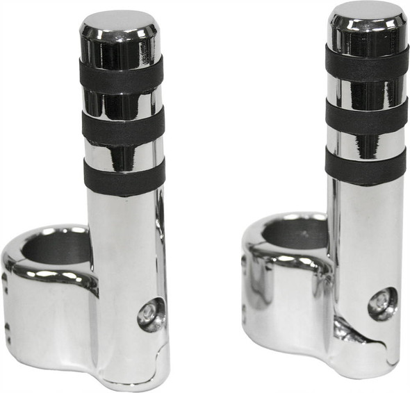 Lindby - 715 - Clamp-On Pegs Chr W/ Wide O Ring For 1 1/2" Bar