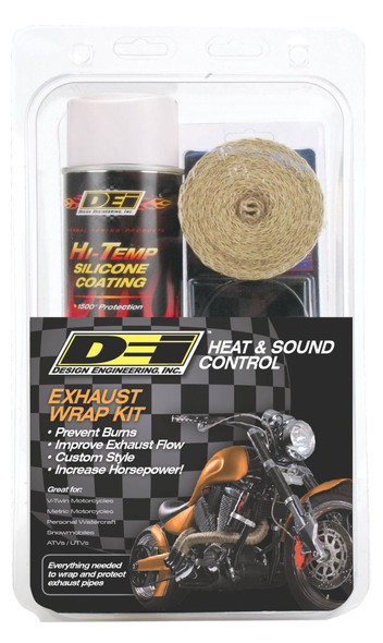 Dei - 901332 - Exhaust Pipe Wrap Kit Tan Wrap W/White Coating