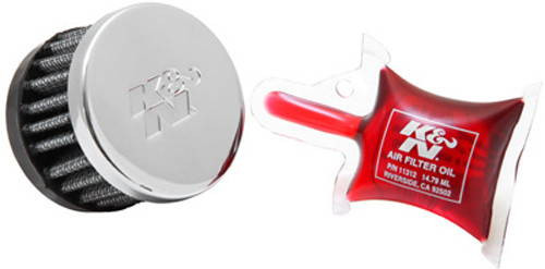K&N - 62-1340 - Crankcase Vent Air Filter Direct Mount Chrome Top