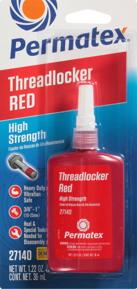 Permatex - 27140 - High Strength Threadlocker Red 36 Ml