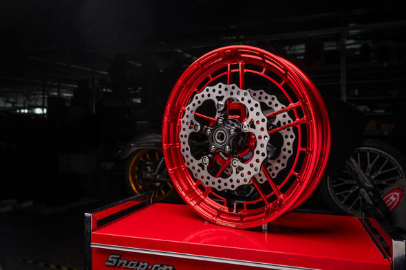 Arlen Ness - 330-056 - Rim - Flatline - Front - Red - 21x3.5