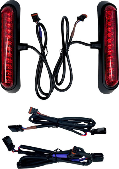 Custom Dynamics - CD-LRST-SB-R - LED Saddlebag Lights - Red Lens - Matte Black