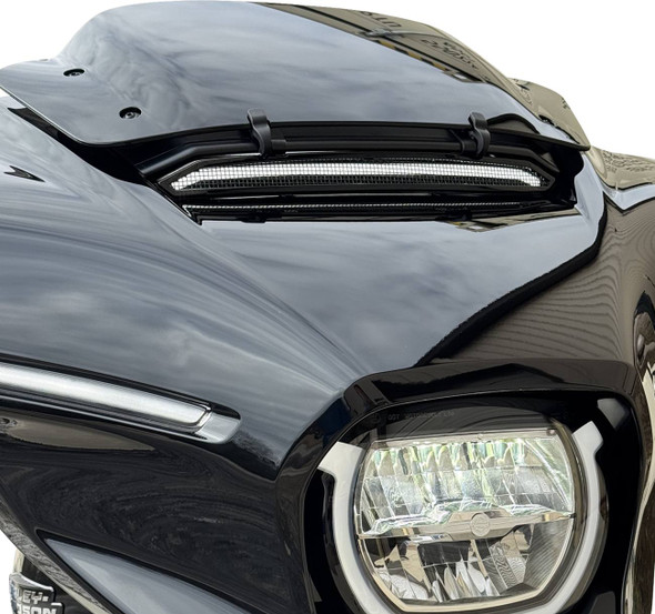 Custom Dynamics - CD-SG23-CWT-B - LED Windshield Trim - Sequential Turn Signal - Gloss Black