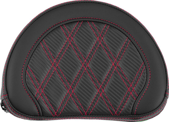 Saddlemen - 051320704 - Contoured Sissy Bar Pad - Lattice Stitch - Red Stitch