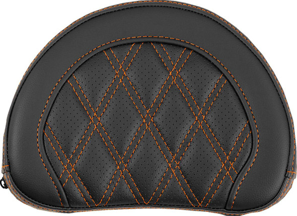 Saddlemen - 051318403 - Contoured Sissy Bar Pad - Lattice Stitch - Orange Stitch