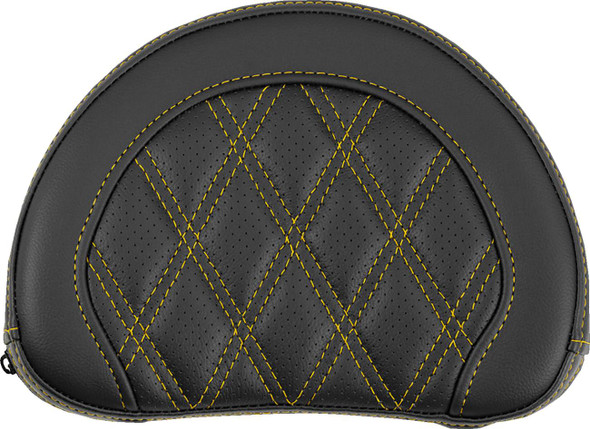 Saddlemen - 051318407 - Contoured Sissy Bar Pad - Lattice Stitch - Gold Stitch