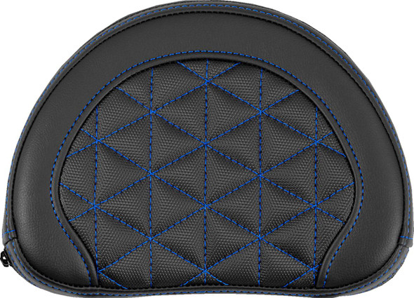 Saddlemen - 051331101 - Contoured Sissy Bar Pad - Tri-Gripper - Blue Stitch