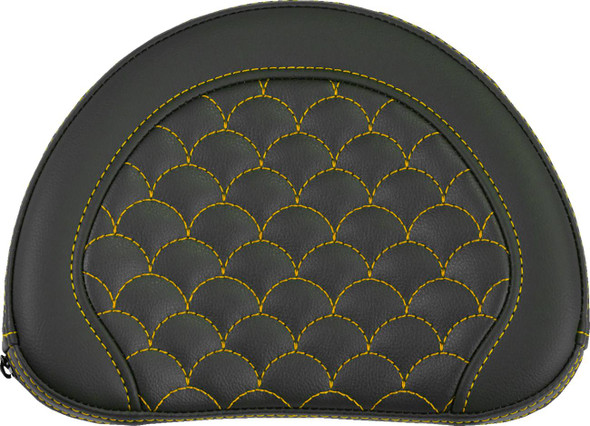 Saddlemen - 051320907 - Contoured Sissy Bar Pad - Dragon Scale - Gold Stitch