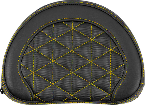 Saddlemen - 051321107 - Contoured Sissy Bar Pad - Tri-Gripper - Gold Stitch