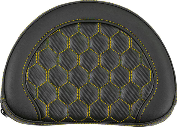 Saddlemen - 051319007 - Contoured Sissy Bar Pad - Honeycomb - Gold Stitch