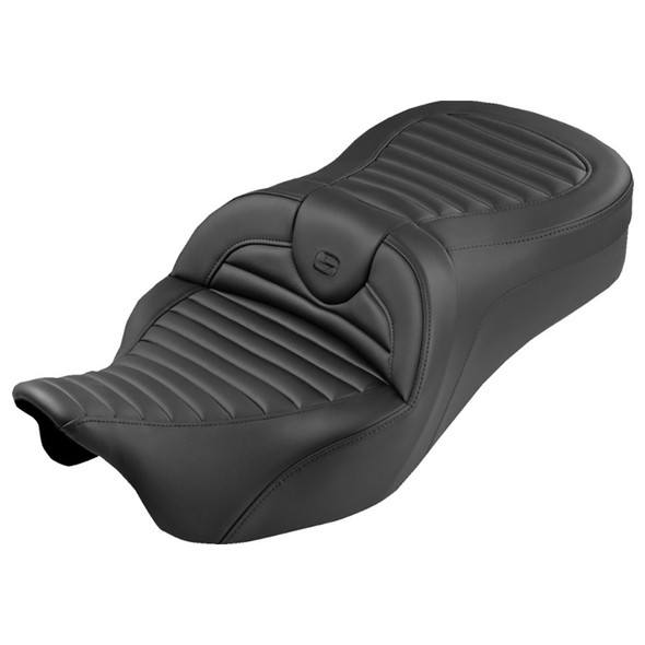 Saddlemen - Tuck-n-Roll Roadsofa™ King Seat fits '08-'25 FLH/FLT Models - Black Stitch