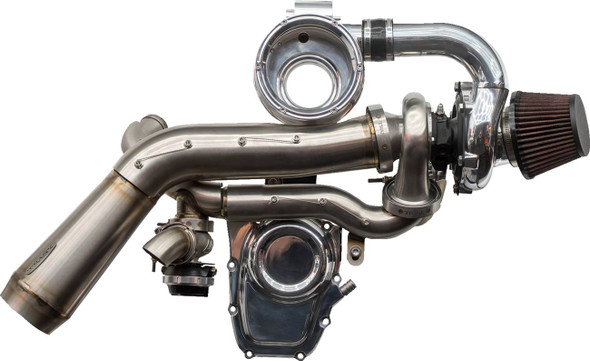 Trask - TM-7610-PO - Tornado Turbo Kit - Stage 2 - Polished with Polished Aluminum - Gen 1 M8