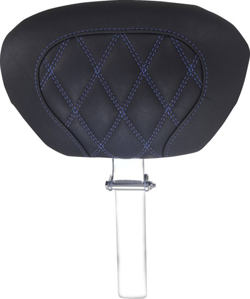Mustang - 89539SB - Driver Backrest - Double Diamond - Sky Blue Stitch - FLH/FLT '08-'25