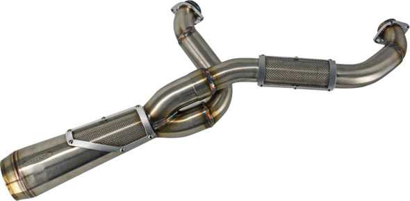 Trask - TM-5132 - 2-into-1 Big Sexy Exhaust System - Stainless - M8 Softail
