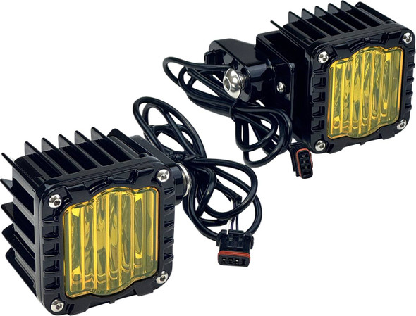 Custom Dynamics - SD-LRST-FT-YB - LED Turn Signals - Selective Yellow Lens - '22-'25 FXLRST/FXRST