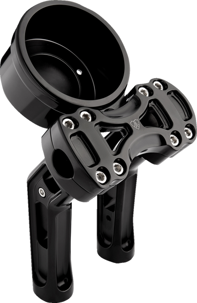 Arlen Ness - 520-072 - Method Wayback Risers - 7" - 4" Round Gauge - Black