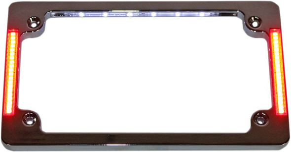 Custom Dynamics - TF07-C - License Plate Frame with LED - FLAT - Chrome (OPEN BOX)