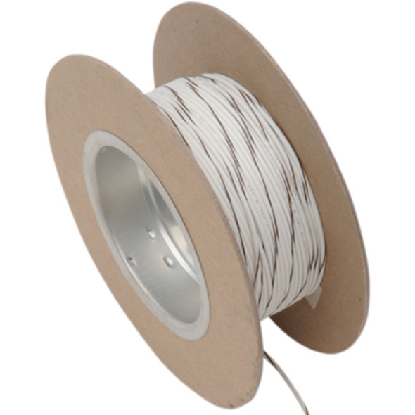 Namz Custom Cycle Namz - 18-Gauge OEM Color Wire 100' Length - White/Brown 