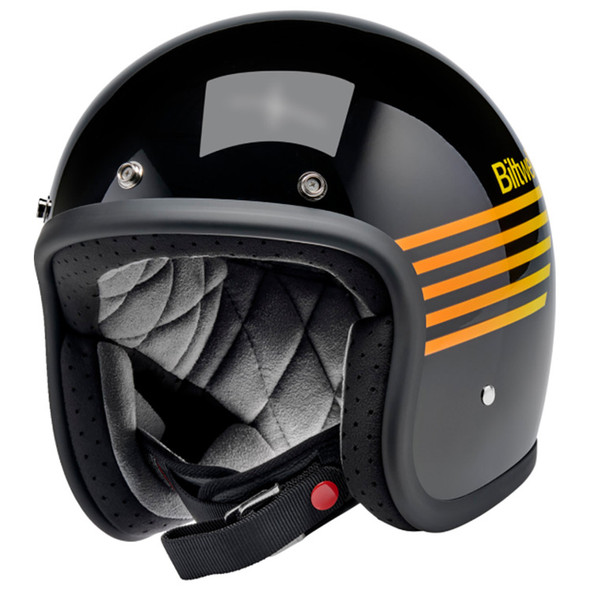 Biltwell - Gloss Black/Orange/Yellow Bonanza Lightspeed Helmet