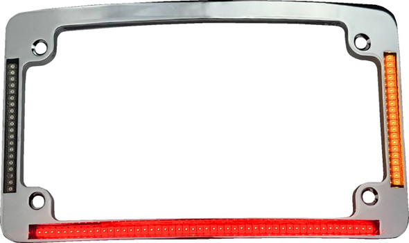 Custom Dynamics - TF05-2026-C - License Plate Frame - All-In-One Auxiliary - LED - Chrome