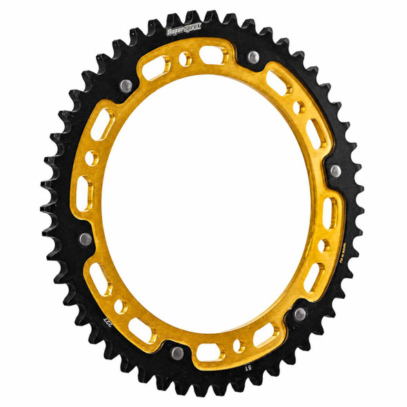 Supersprox - RST-725:51-GLD - Stealth Rear Sprocket - 51 Tooth - Black/Gold - FLH/FLT