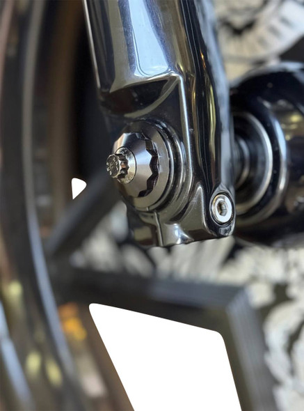 Paul Yaffe Bagger Nation - PYO:YAXLE-07-TP-BE - Y-Axle with 12 Point Style Axle Cover Kit - Custom - Front - Blue - 1"