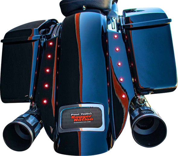 Paul Yaffe Bagger Nation - PYO:KIT-3PC-DO-STD-C - Swoop Rear Fender - With Side Covers - Chrome Plate Frame - Lightning Bolts - HD Touring